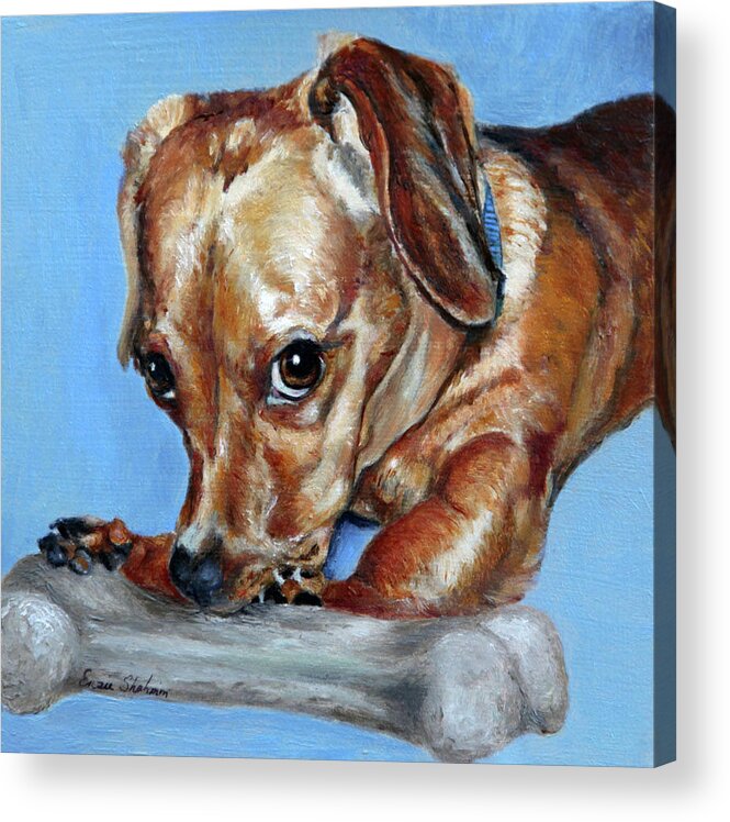 Animals Acrylic Print featuring the painting Love Them Bones by Portraits By NC