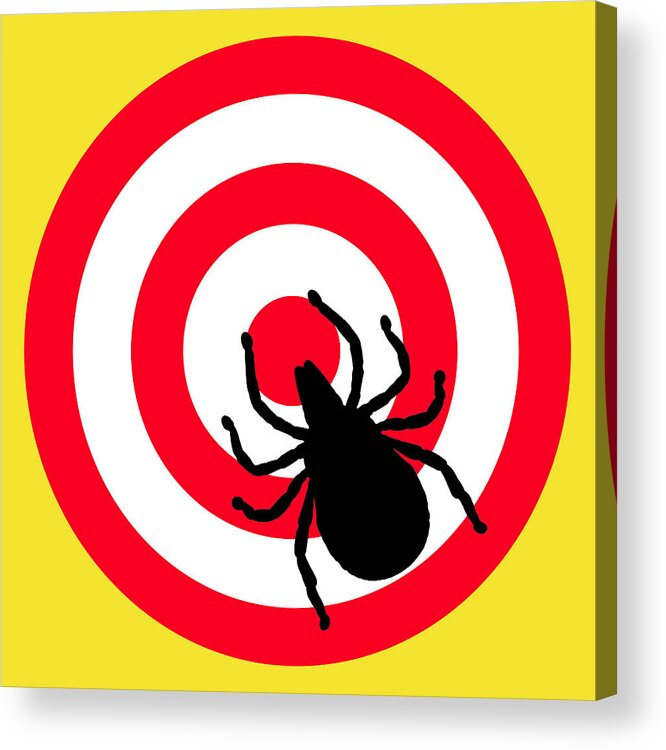 Richard Reeve Acrylic Print featuring the digital art Lyme Disease Ixodes Tick on Target by Richard Reeve