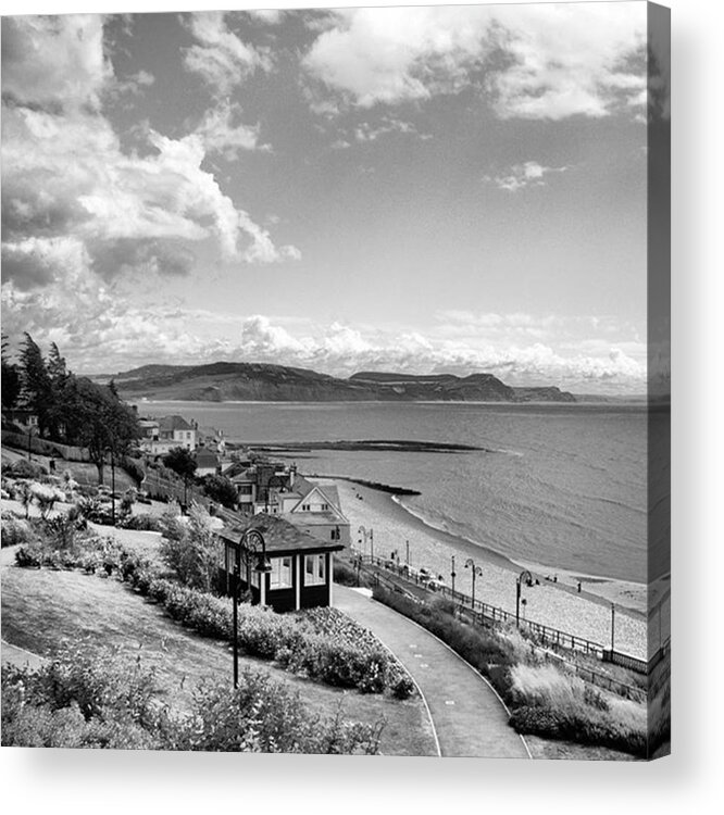 Blackandwhitephotography Acrylic Print featuring the photograph Lyme Regis And Lyme Bay, Dorset by John Edwards