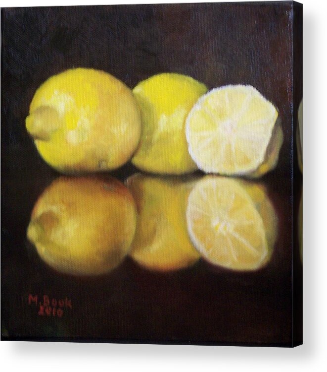 Still Life Acrylic Print featuring the painting Make Lemonade by Marlene Book