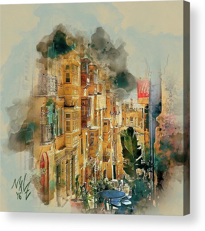 Malta Acrylic Print featuring the digital art Maltese Street by Mal-Z