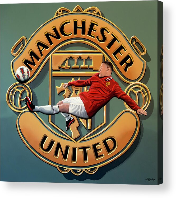 Wayne Rooney Acrylic Print featuring the painting Manchester United Painting by Paul Meijering