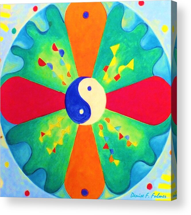 Mandala Acrylic Print featuring the painting Mandala by Denise F Fulmer