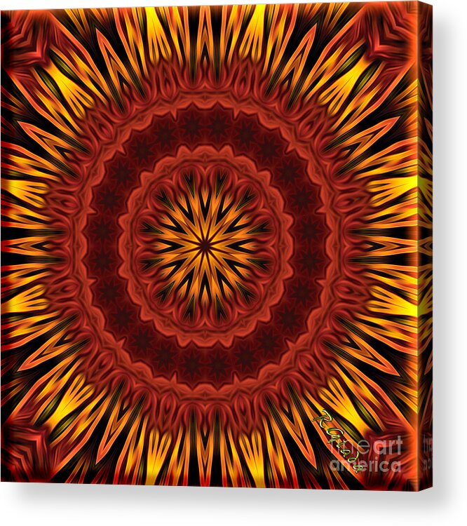 Mandala-of-surya-the-sun-god Acrylic Print featuring the digital art Mandala of Surya the Sun God - spiritual art by Giada Rossi by Giada Rossi