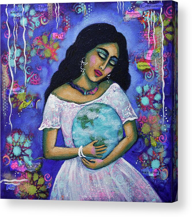 Love Acrylic Print featuring the painting Mantras by Carla Golembe