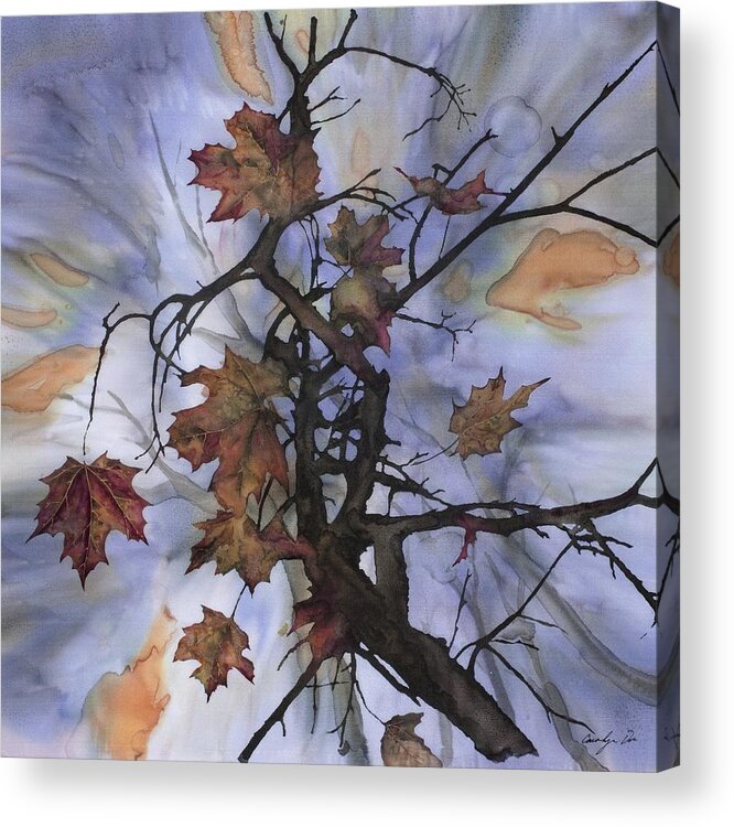 Maple Acrylic Print featuring the tapestry - textile Maple Autumn Splash by Carolyn Doe