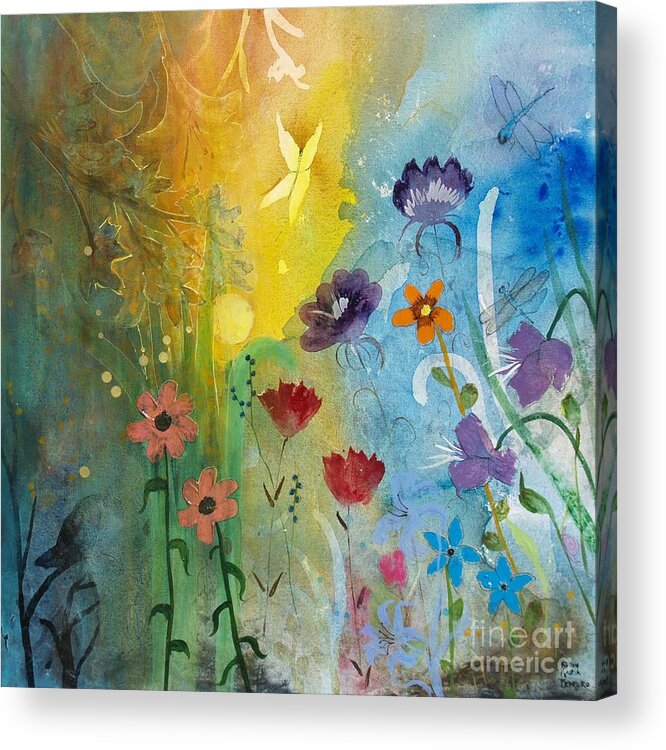 Mariposa Acrylic Print featuring the painting Mariposa by Robin Pedrero
