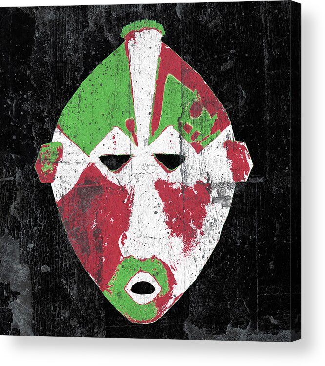 Red Acrylic Print featuring the digital art Mask by Regina Wyatt