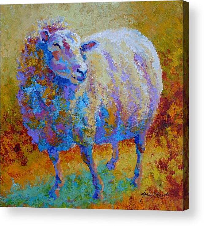 Llama Acrylic Print featuring the painting Me Me Me by Marion Rose