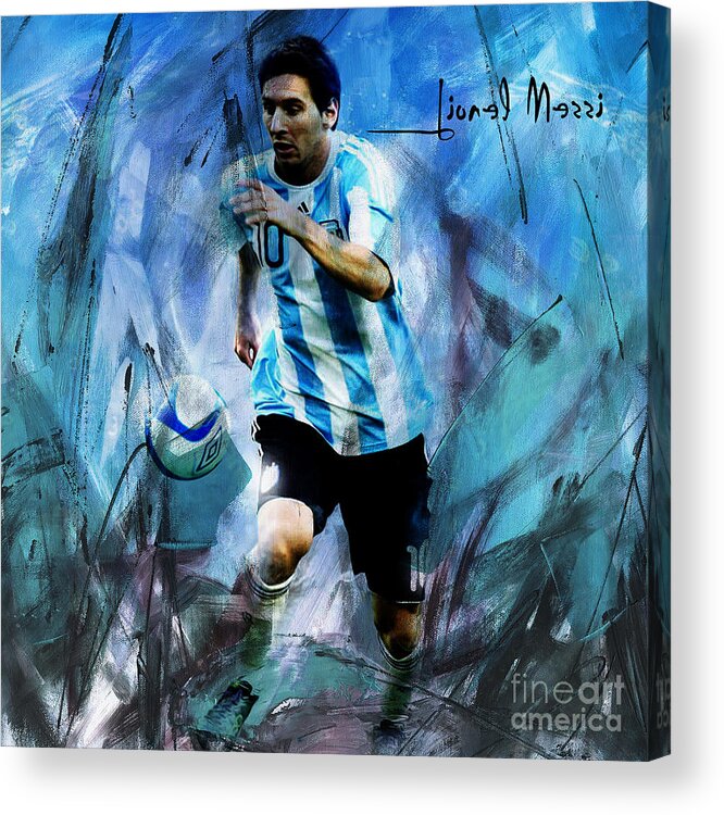  Acrylic Print featuring the painting Messi 98iu by Gull G