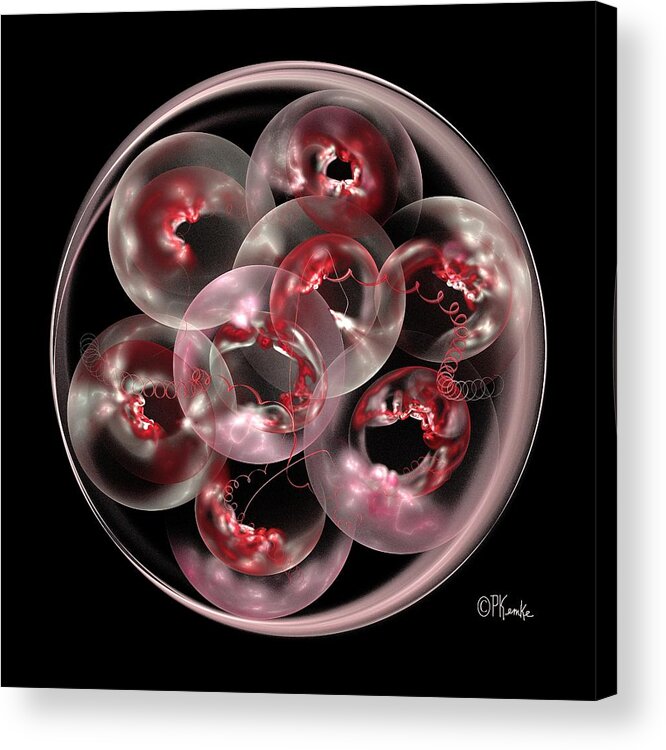 Abstract Acrylic Print featuring the digital art Mitosis on Black by Patricia Kemke