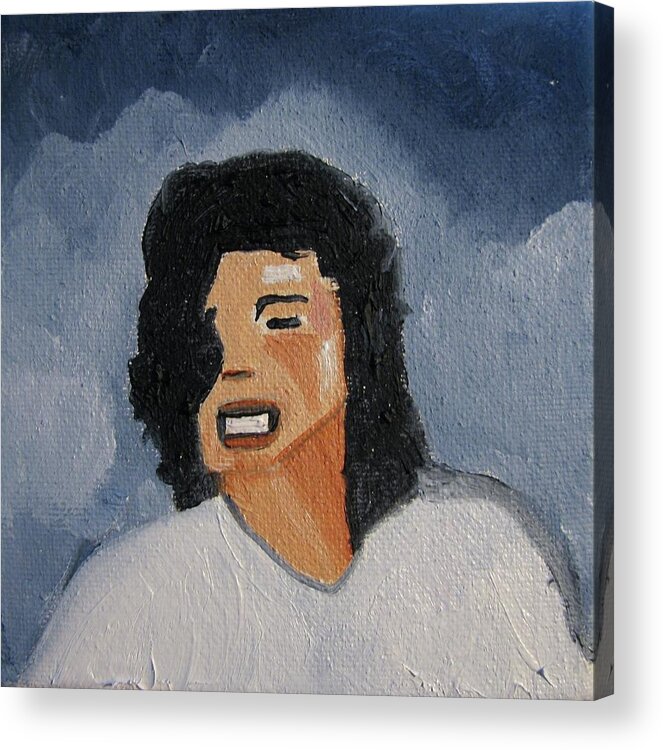 Michael Jackson Acrylic Print featuring the painting MJ one of five number two by Patricia Arroyo