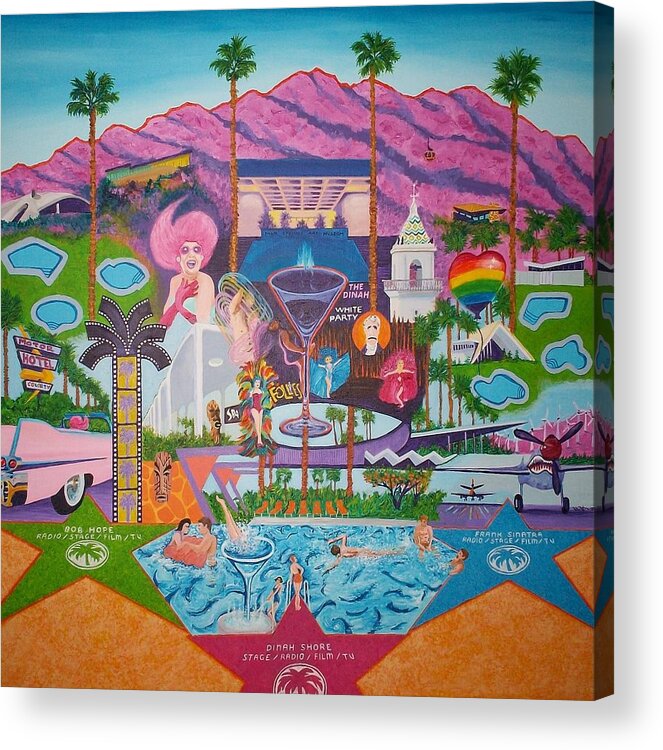 Palm Springs Acrylic Print featuring the painting mmmm... Palm Springs by Randall Weidner