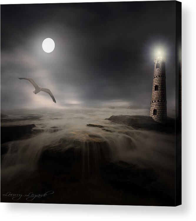 Lighthouse Acrylic Print featuring the photograph Moonlight Lighthouse by Lourry Legarde