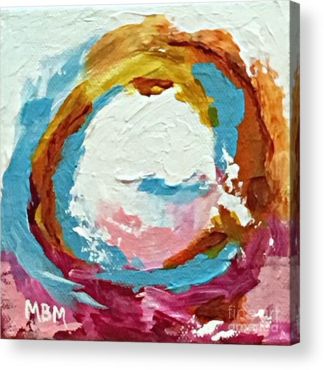 Abstract Art Acrylic Print featuring the painting Moonrise by Mary Mirabal