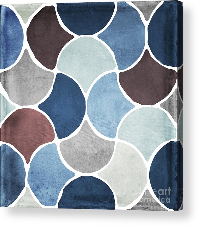 Pattern Acrylic Print featuring the painting Moroccan Blues by Mindy Sommers
