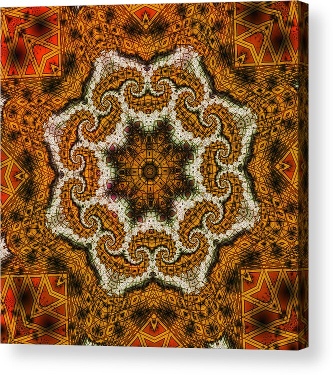 Fractal Acrylic Print featuring the digital art Mosaic Antigua by Richard Ortolano