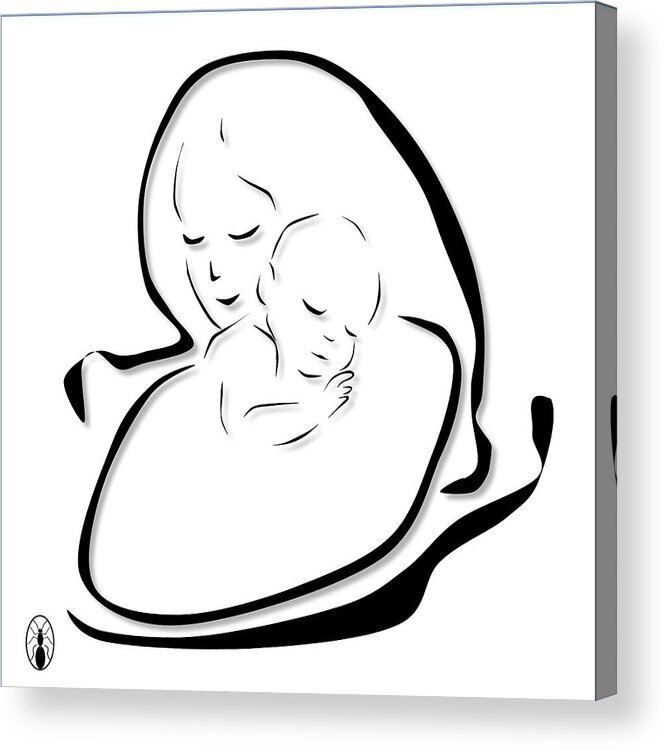 Mother Acrylic Print featuring the digital art Mother Child by Robert De Monos