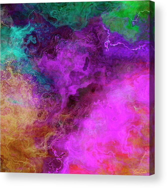 Abstract Art Acrylic Print featuring the painting Mother Earth - Abstract Art - Triptych 3 Of 3 by Jaison Cianelli