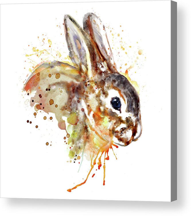 Marian Voicu Acrylic Print featuring the painting Mr. Bunny by Marian Voicu