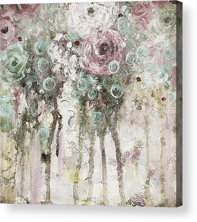 Flowers Acrylic Print featuring the painting Muted Moments by Teresa Fry