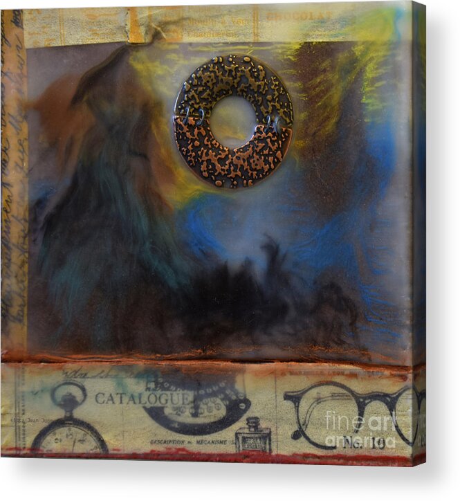 Encaustic Acrylic Print featuring the mixed media Mystery by Etta Jean Juge