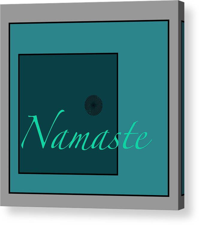 Namaste Acrylic Print featuring the digital art Namaste In Blue by Kandy Hurley