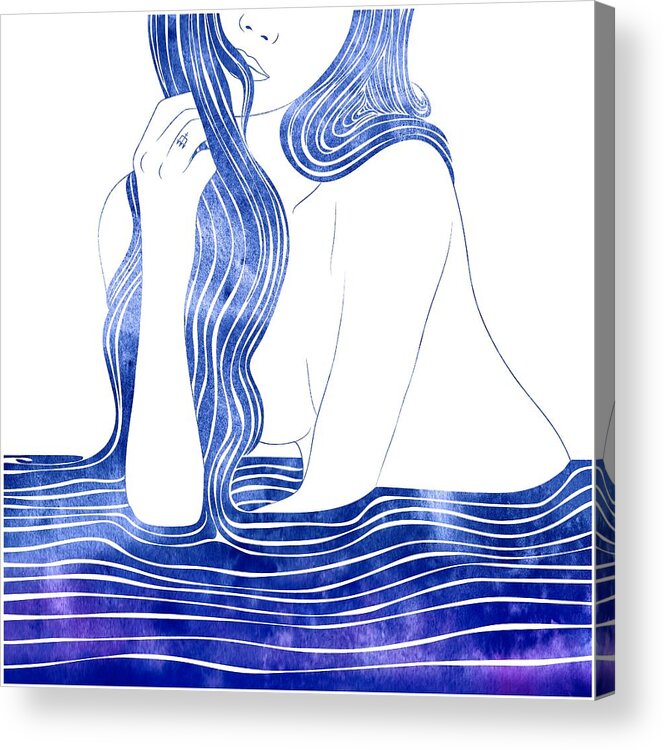 Beauty Acrylic Print featuring the mixed media Nereid XV by Stevyn Llewellyn