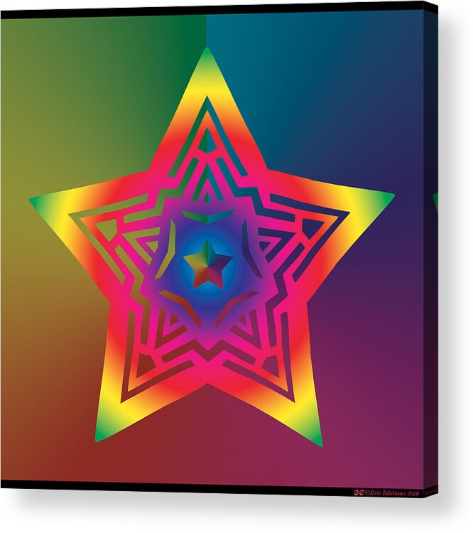 Pentacle Acrylic Print featuring the digital art New Star 1a by Eric Edelman