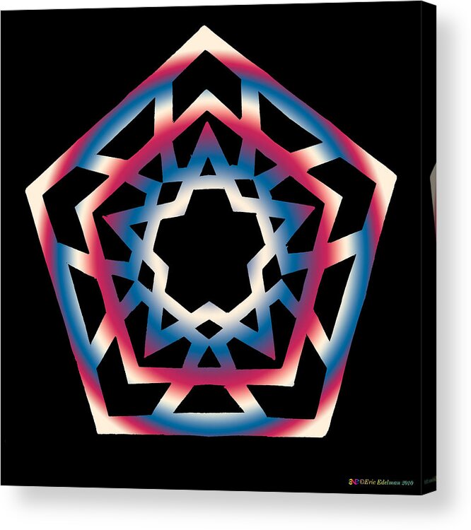 Pentacle Acrylic Print featuring the digital art New Star 4d by Eric Edelman
