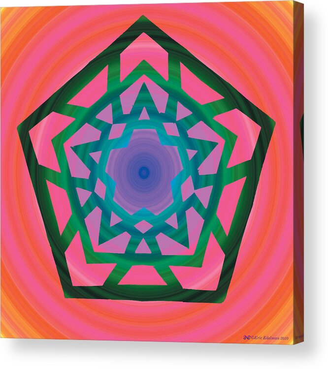 Pentacle Acrylic Print featuring the digital art New Star 4e by Eric Edelman