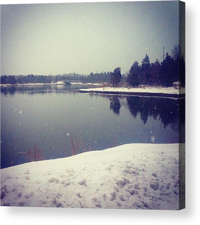 Water Acrylic Print featuring the photograph Cold Day By The Water by Kate Arsenault 