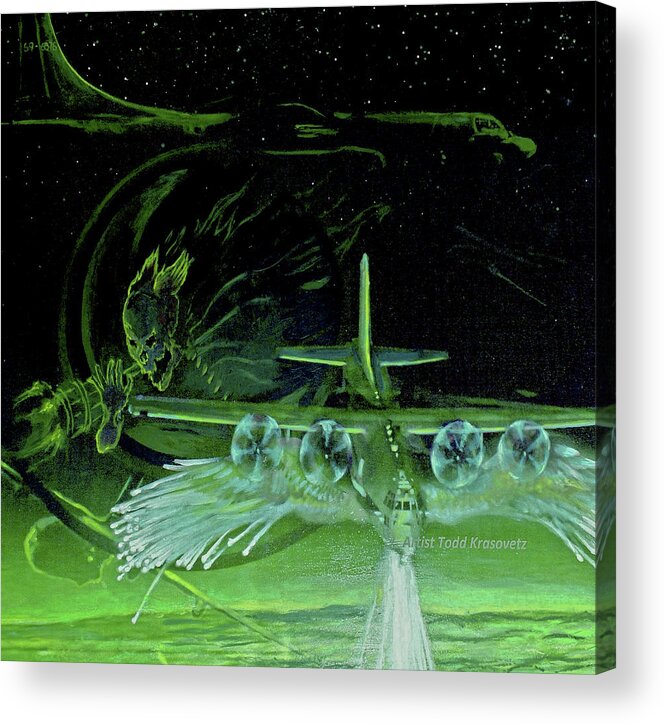 Military Art Acrylic Print featuring the painting Night Angels by Todd Krasovetz