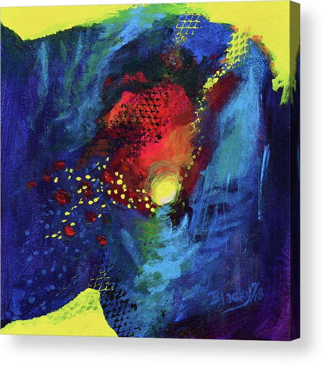 Bold Abstract Acrylic Print featuring the mixed media Night Moods by Donna Blackhall