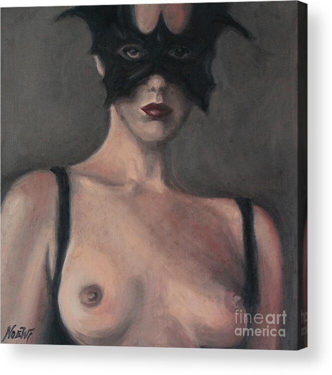 Nude Acrylic Print featuring the painting Nocturnal Desire by Jindra Noewi