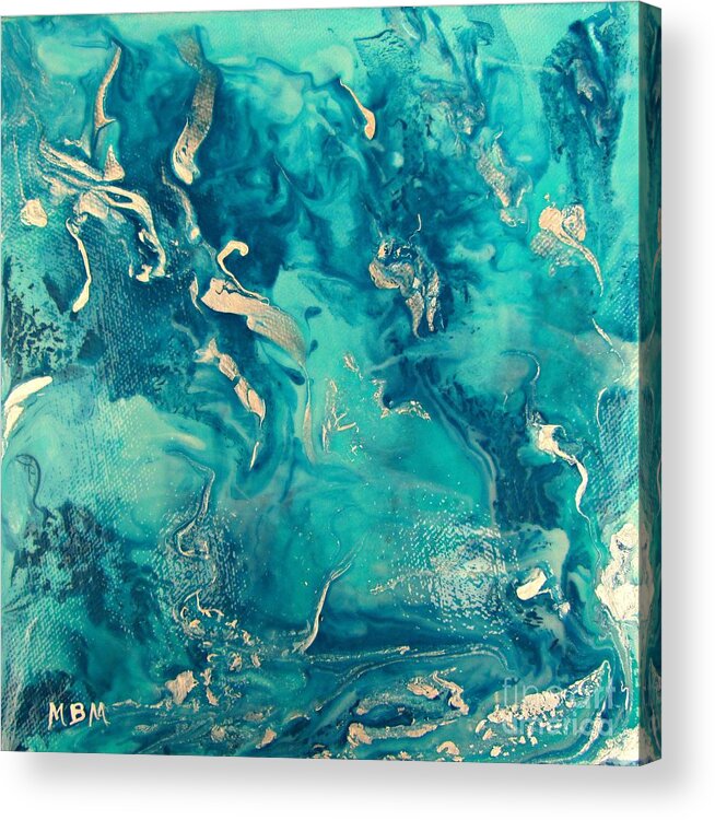 Ocean Acrylic Print featuring the painting Ocean Blue by Mary Mirabal