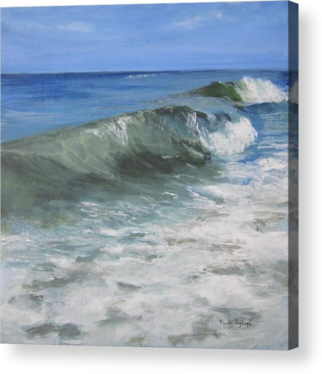 Ocean Acrylic Print featuring the painting Ocean Power by Paula Pagliughi