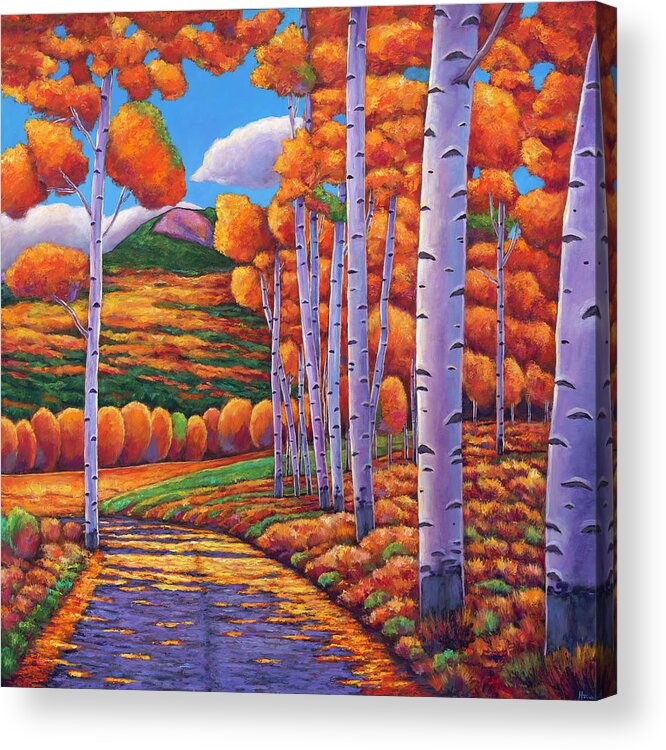 Autumn Aspen Acrylic Print featuring the painting October Enclave by Johnathan Harris