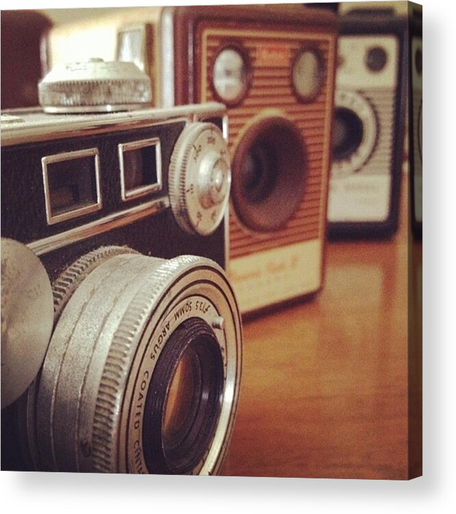 Photography Acrylic Print featuring the photograph Old School Cameras by Nancy Ingersoll