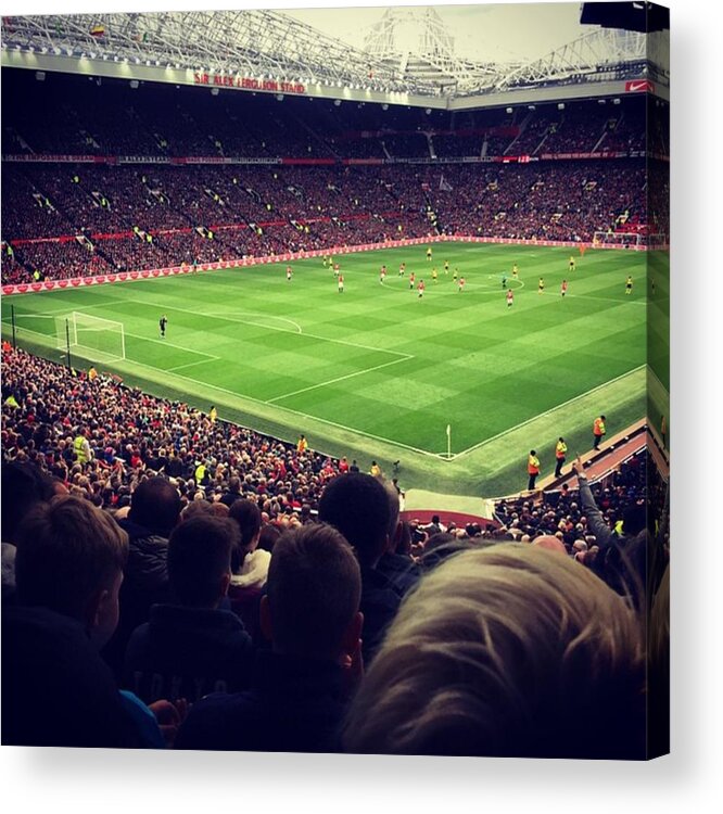 United Acrylic Print featuring the photograph #oldtrafford #manchester #mufcvafc by Malik Ferhat