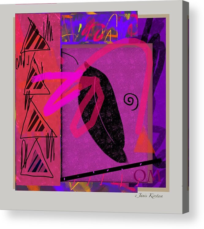 Om Acrylic Print featuring the digital art OM Meditation for the Third Eye Chakra by Janis Kirstein