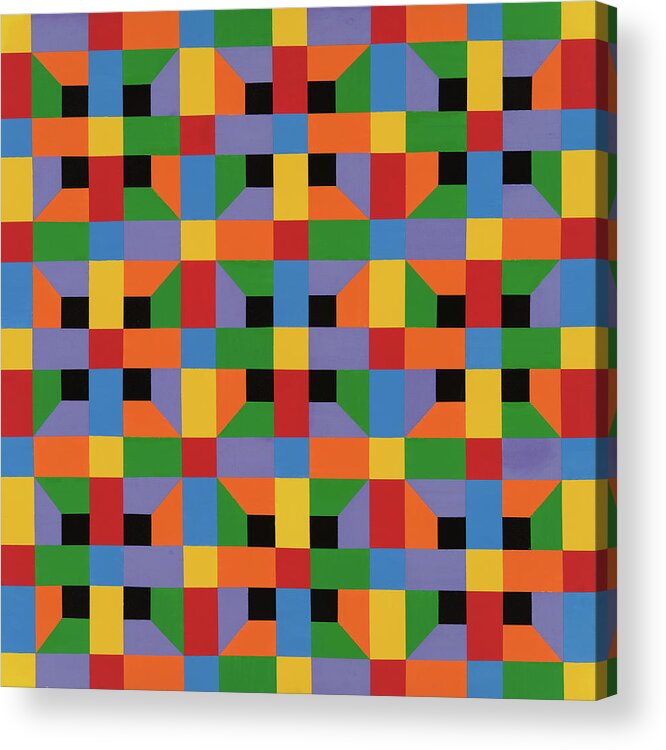 Abstract Acrylic Print featuring the painting Open Quadrilateral Lattice by Janet Hansen