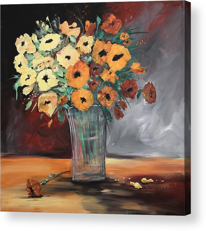 Flowers Acrylic Print featuring the painting Orange Blossoms by Terri Einer