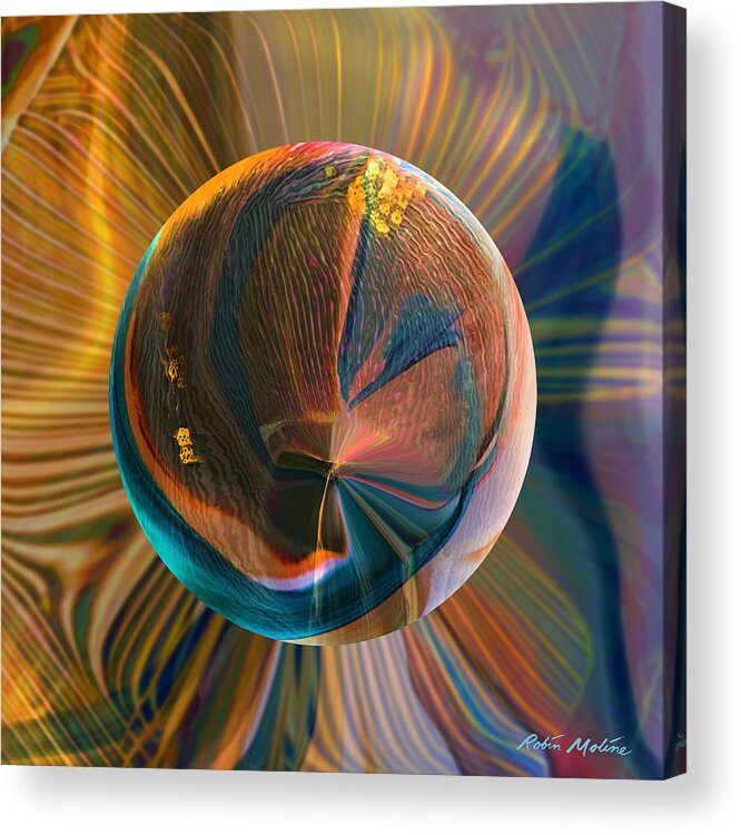 Vibrations Acrylic Print featuring the painting Orbing Good Vibrations by Robin Moline