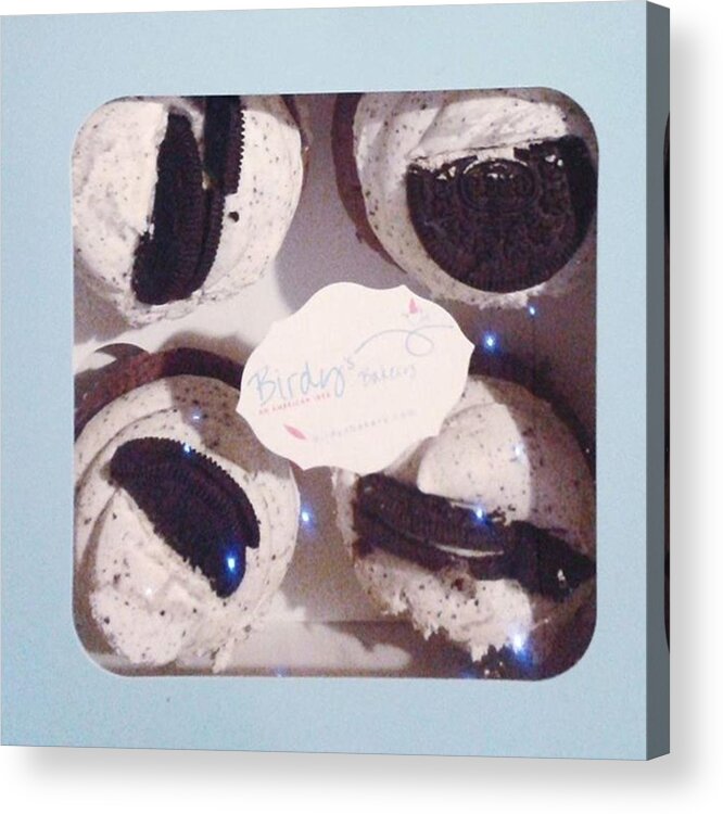 Priime Acrylic Print featuring the photograph Oreo Cupcake 🍰💕 #cupcake #oreo by Federica Vollero