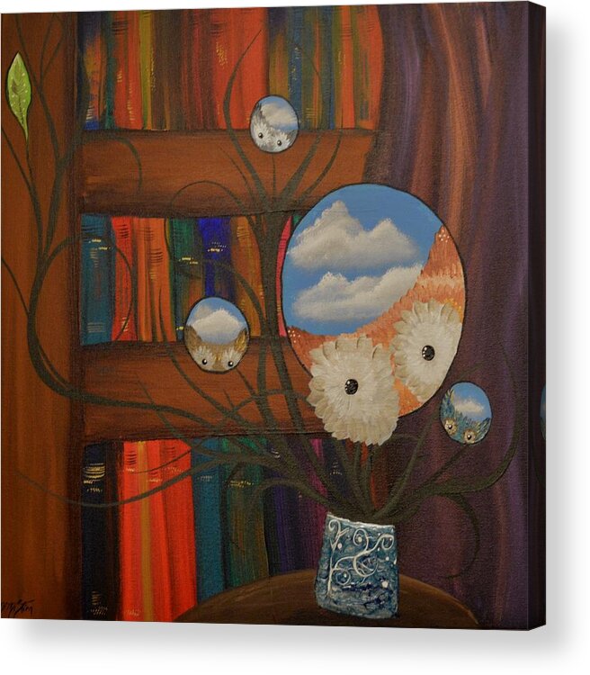 Owl Drawing Acrylic Print featuring the painting Original Artwork By MiMi Stirn - HooMasters Collection - Hoo Magritte #411 by MiMi Stirn
