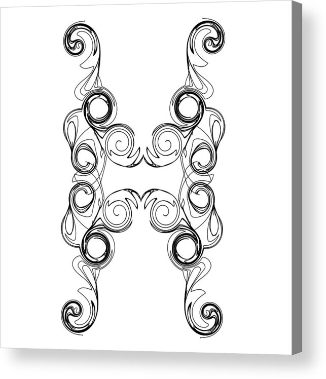 Ornate Curly Color Your Background Acrylic Print featuring the digital art Ornate Curly Color Your Background by Georgiana Romanovna
