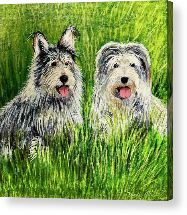 Art Acrylic Print featuring the painting Oskar and Reggie by Dustin Miller