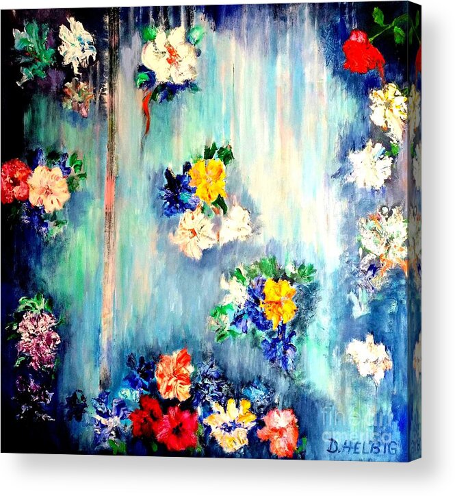 Blue Acrylic Print featuring the painting Out Of Time II by Dagmar Helbig