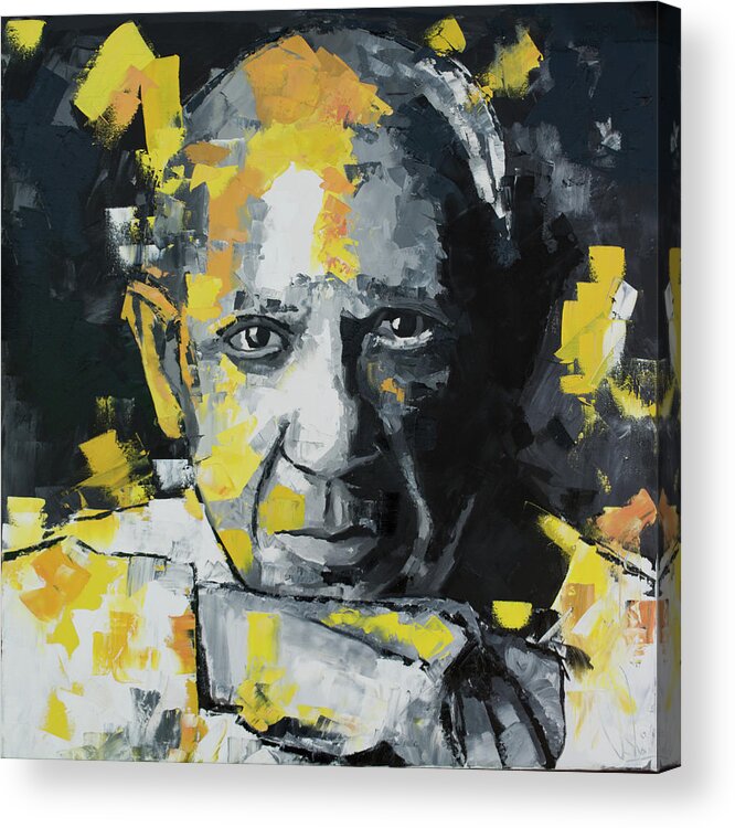 Pablo Picasso Acrylic Print featuring the painting Pablo Picasso Portrait by Richard Day